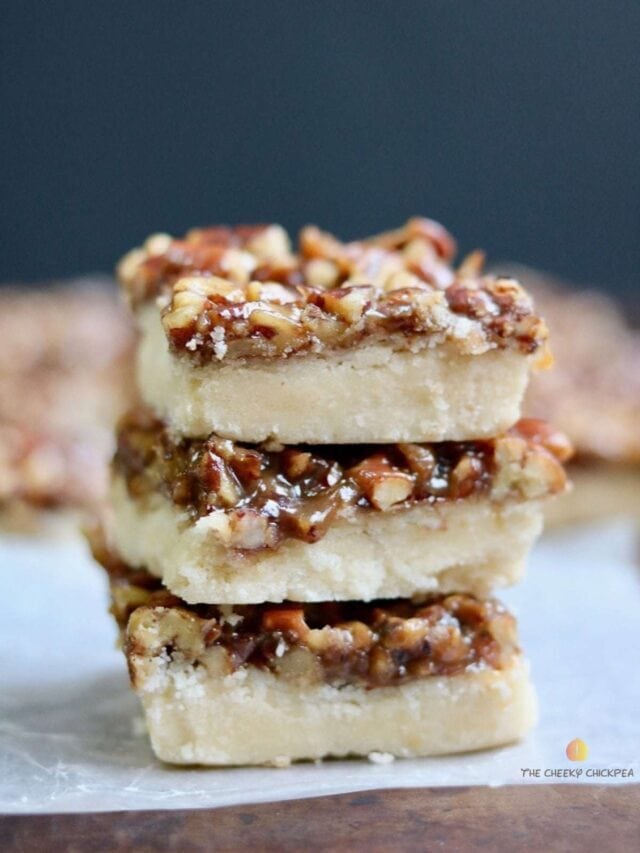 Salted Caramel Pecan Shortbread Bars