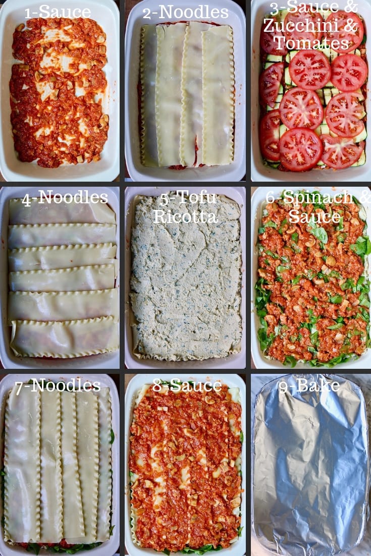  step by step photos how to assemble vegan lasagna