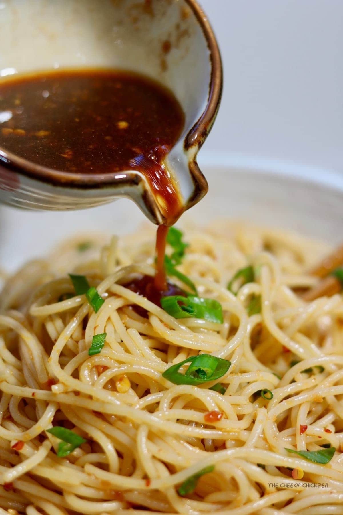 Sweet & Spicy Garlic Noodles - The Cheeky Chickpea