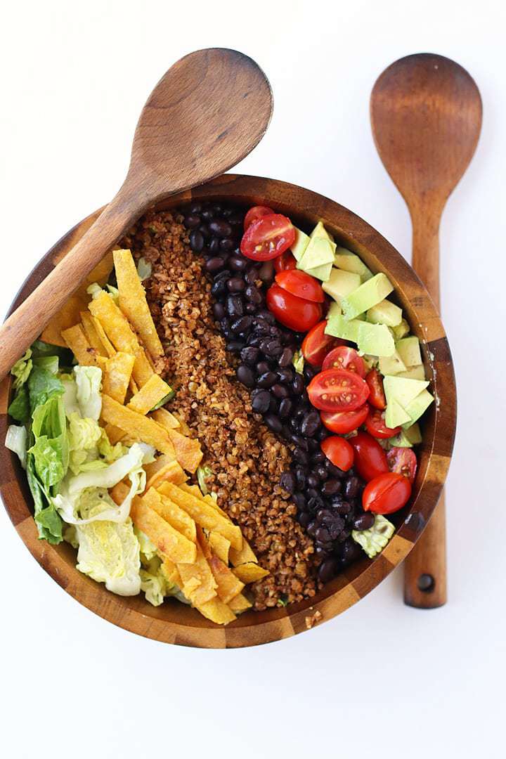 40 delicious & healthy vegan salad recipes picture of taco salad for recipe roundup