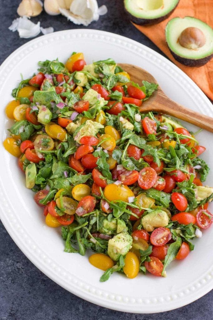 40 delicious & healthy vegan salad recipes picture of avocado tomato salad for recipe roundup
