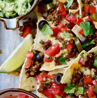 Vegan Nachos Supreme! (Fully Loaded) - The Cheeky Chickpea