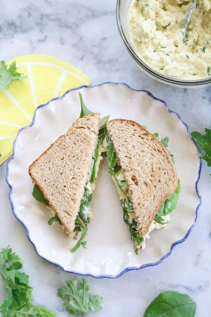 tofu egg salad for vegan potluck recipe roundup 