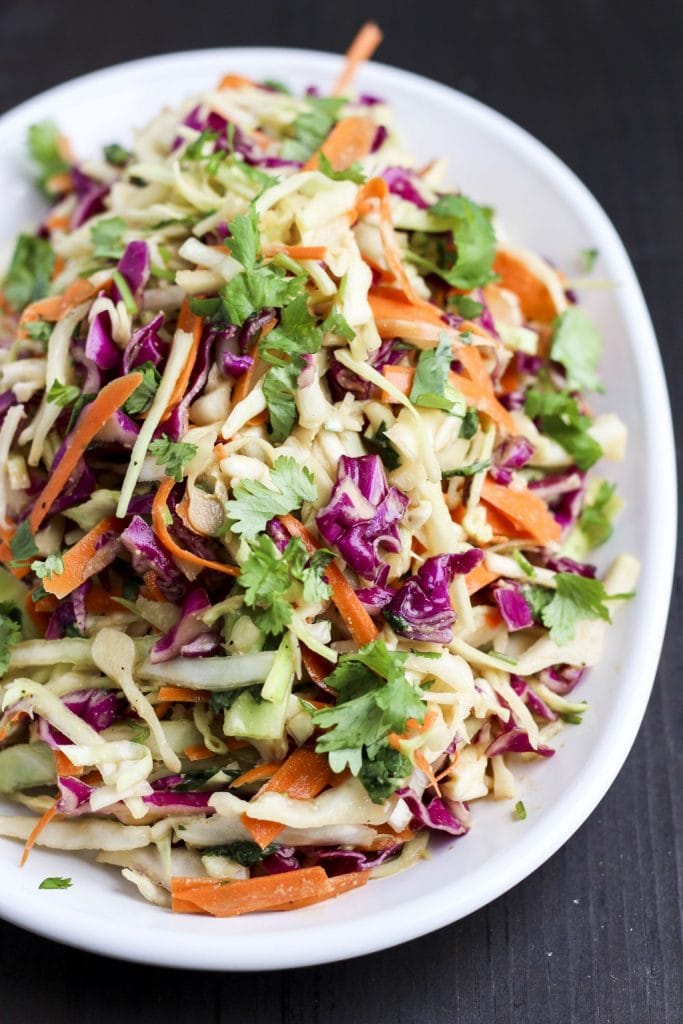 asian slaw for vegan potluck recipe roundup