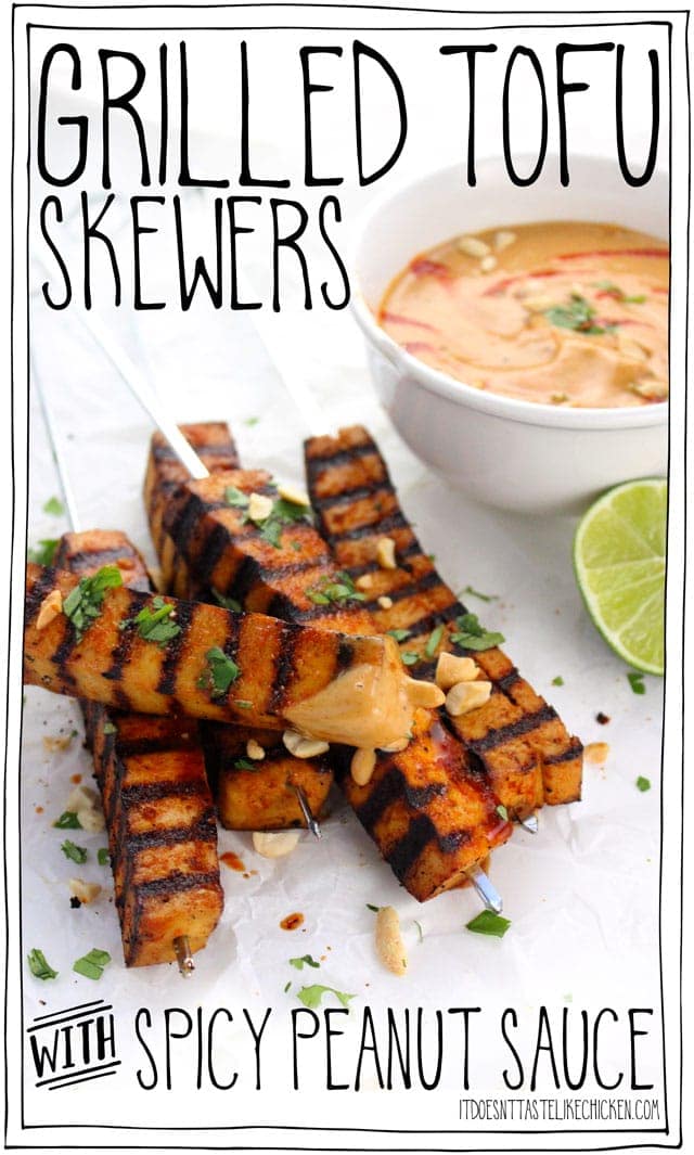 grilled tofu skewers for vegan potluck recipe roundup