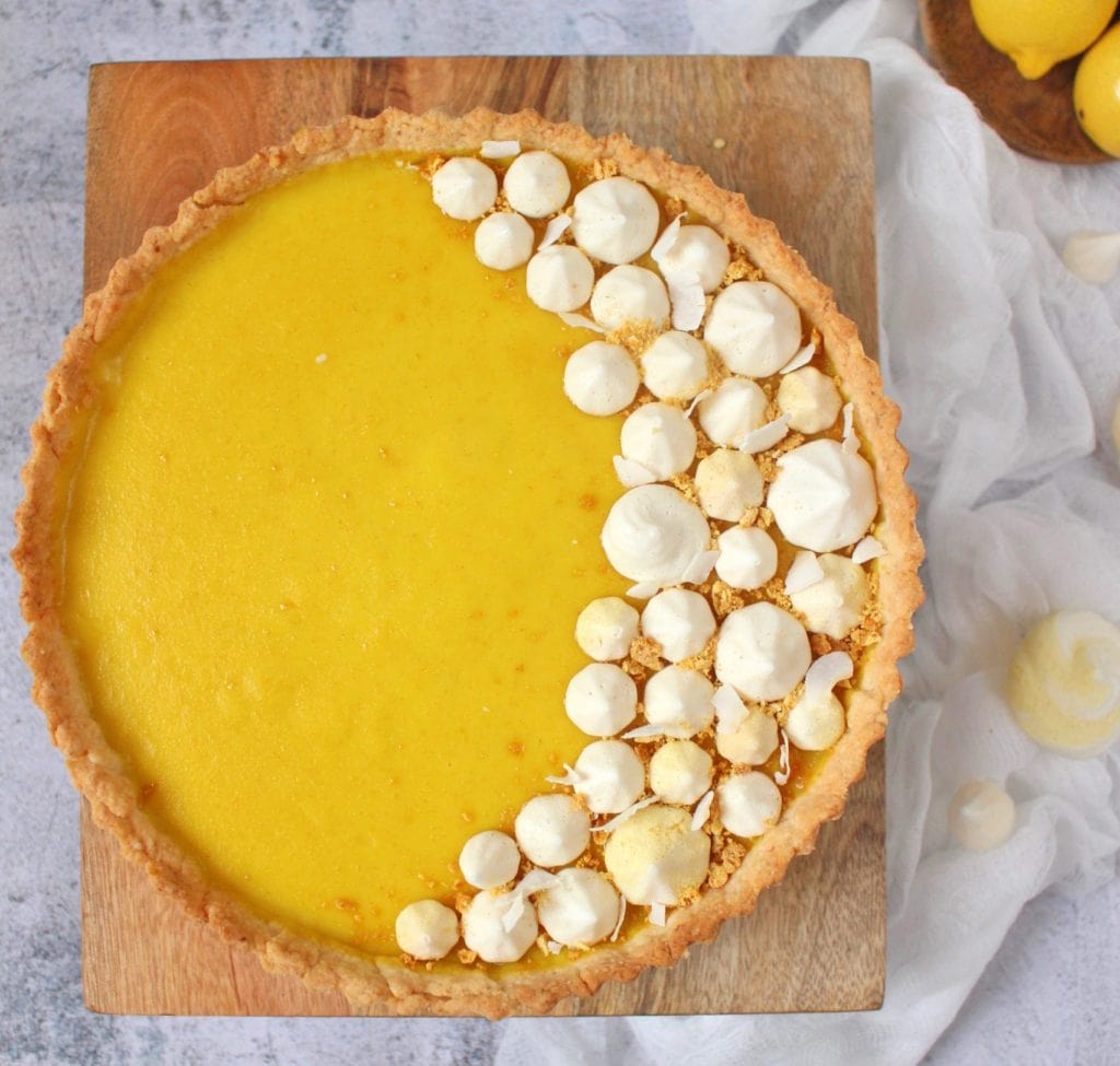 vegan lemon tart for vegan potluck recipe roundup