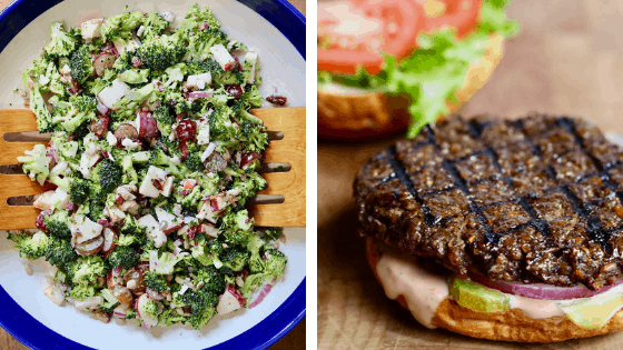 cheeky chickpea recipe pictures broccoli salad vegan burger