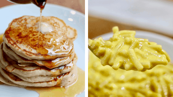 cheeky chickpea recipe pictures pancakes and vegan mac and cheese