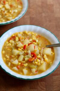 Vegan Corn Chowder (Easy and Hearty!) - The Cheeky Chickpea