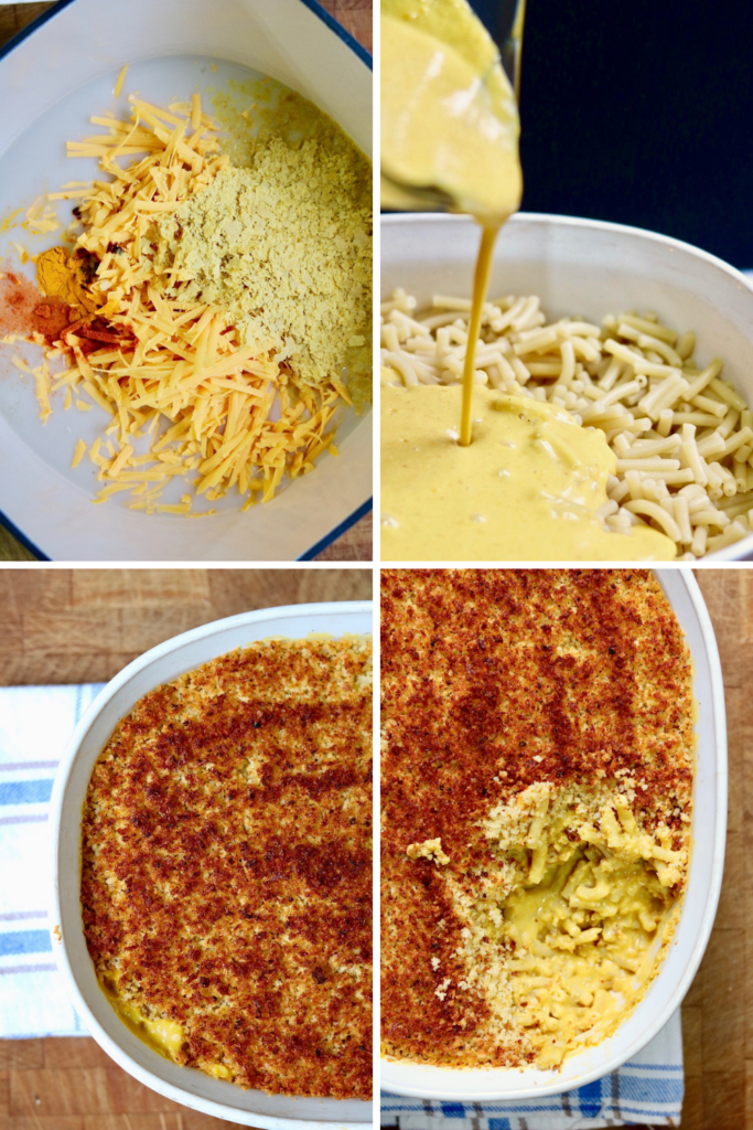 step by step photos how to make vegan baked mac and cheese
