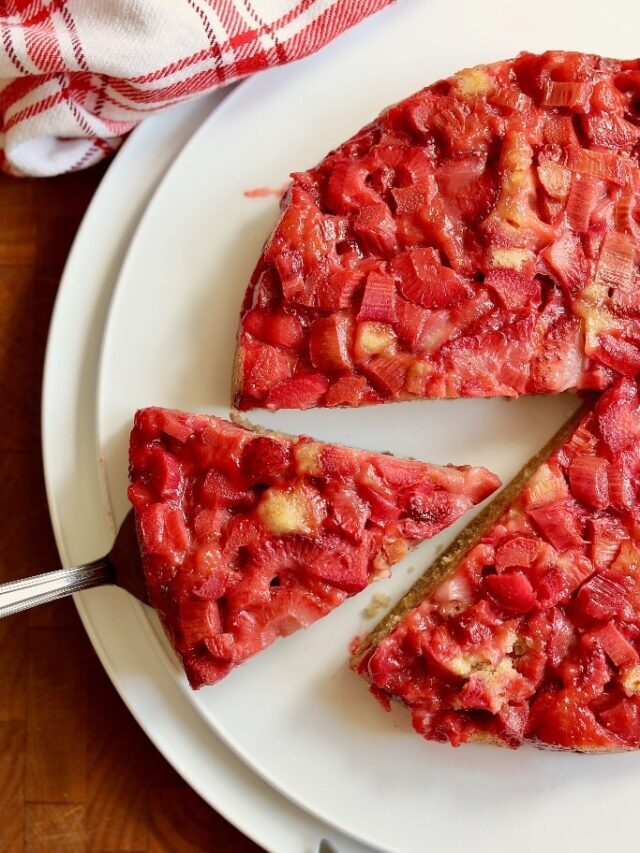 Strawberry Rhubarb Upside Down Cake