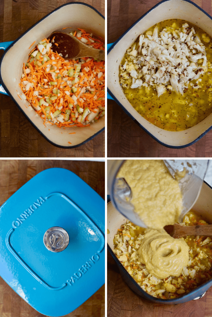 step by step photos how to make vegan cauliflower soup