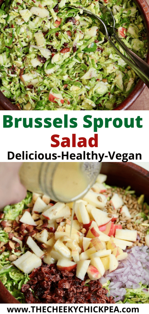 brussels sprouts salad tossed in a salad bowl
