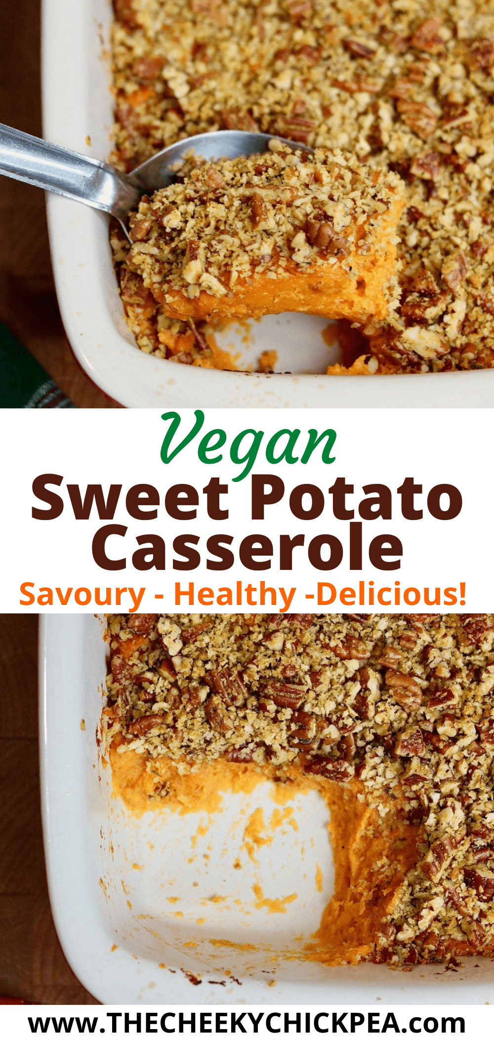 Savoury Sweet Potato Casserole (Vegan) - The Cheeky Chickpea