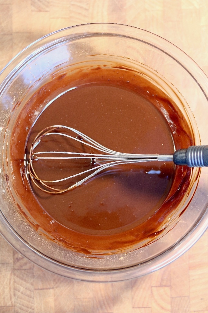 ingredients for chocolates melted in a bowl