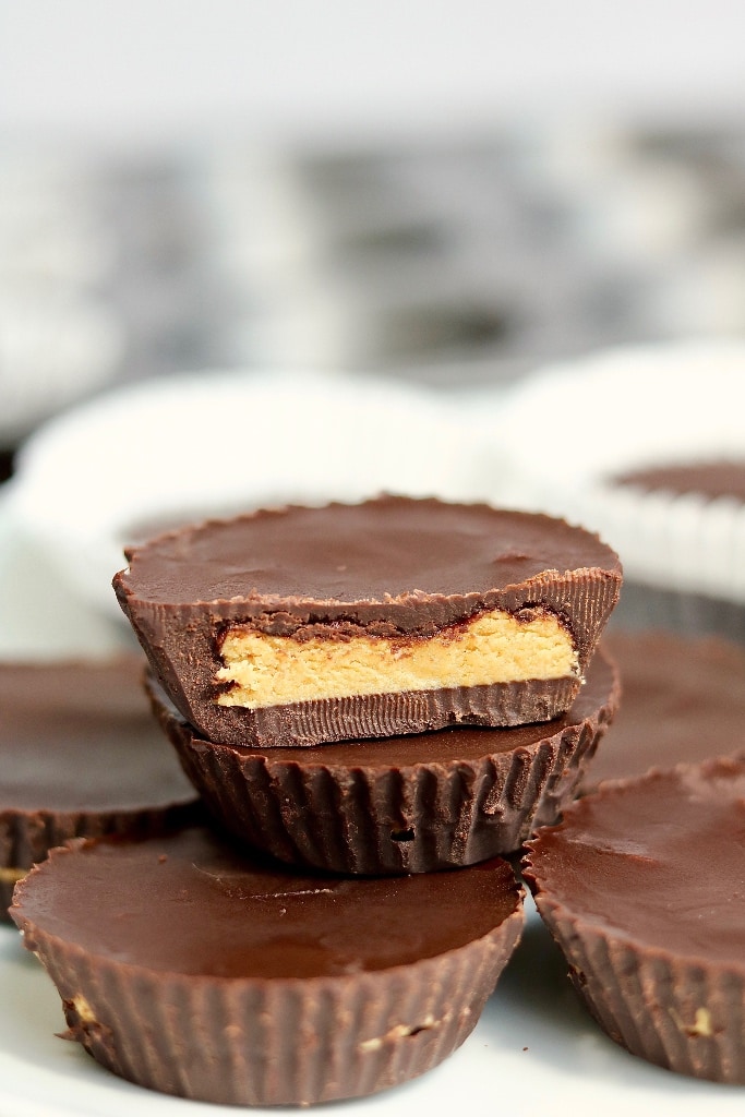 peanut butter cups on a serving plate