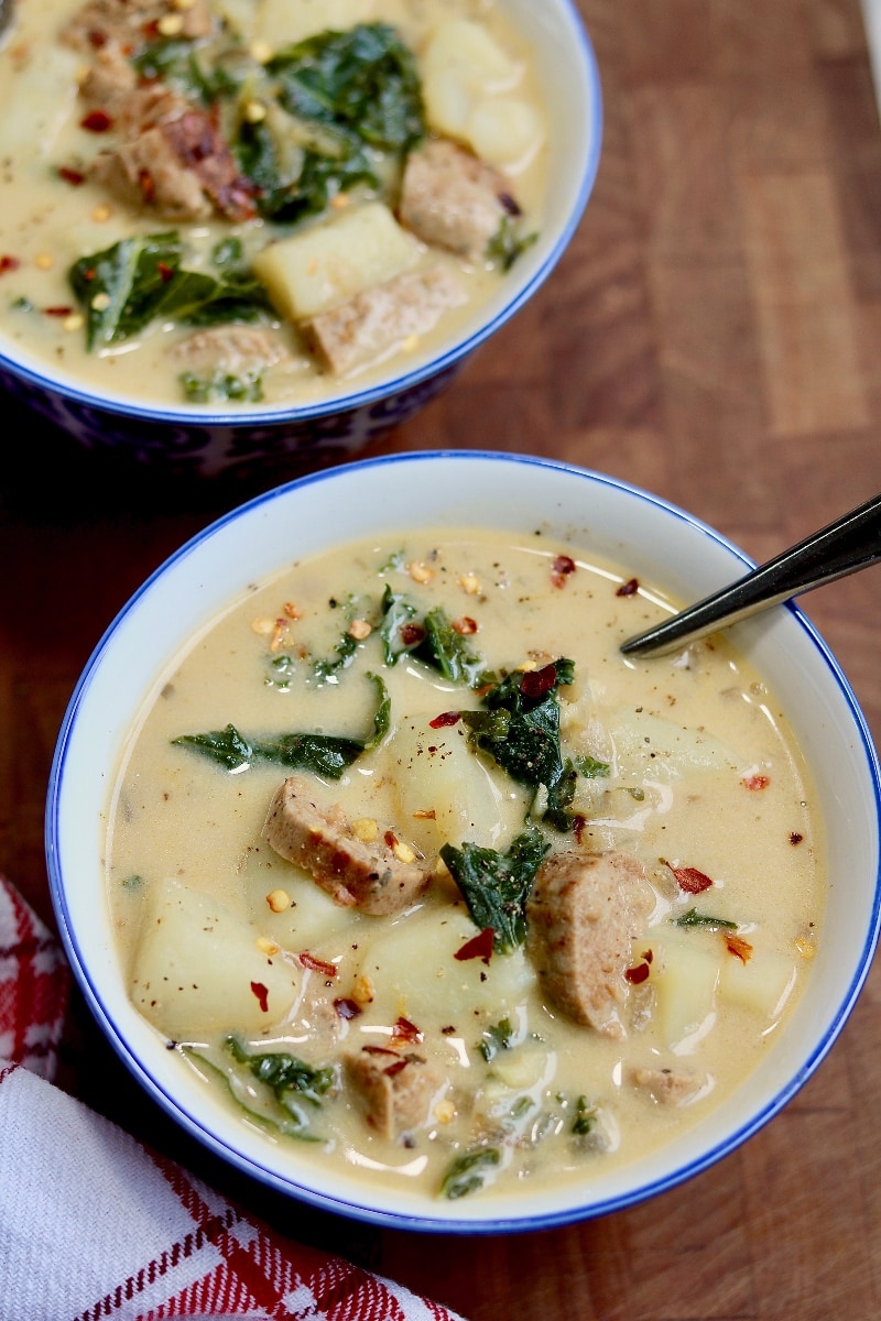 Vegan Zuppa Toscana (Olive Garden Soup Copycat) - The Cheeky Chickpea