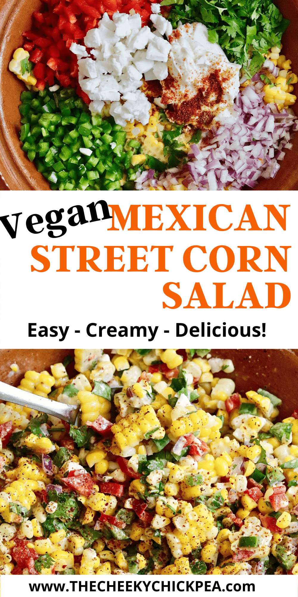 Vegan Mexican Street Corn Salad - The Cheeky Chickpea