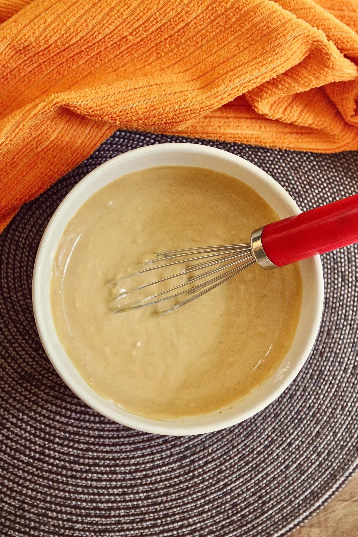 peanut sauce whisked together in a bowl