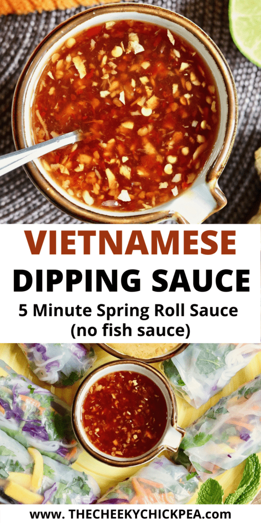 vietnamese dipping sauce in a bowl served with fresh spring rolls