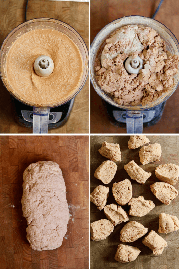 step by step photos how to prepare vegan hot dog seitan dough