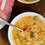 vegan doukhobor borscht soup ready to serve in two bowls