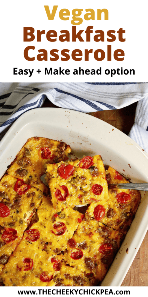 vegan breakfast casserole baked in dish and ready to serve