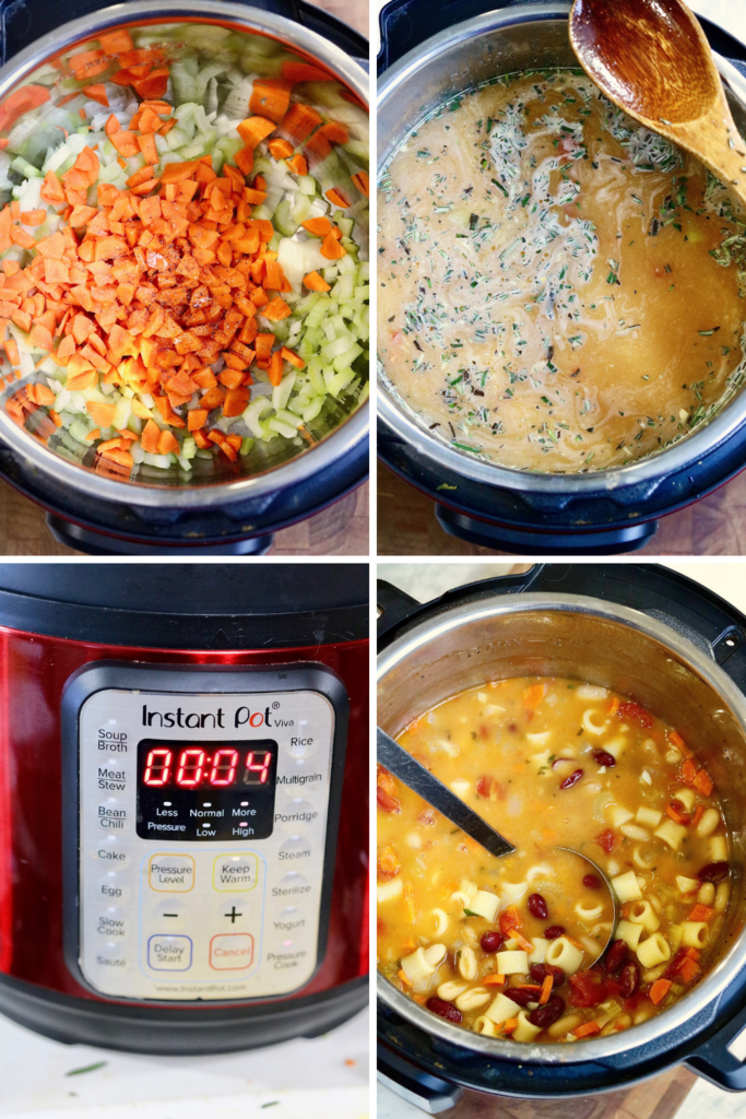 step by step photos how to make pasta e fagioli in the instant pot