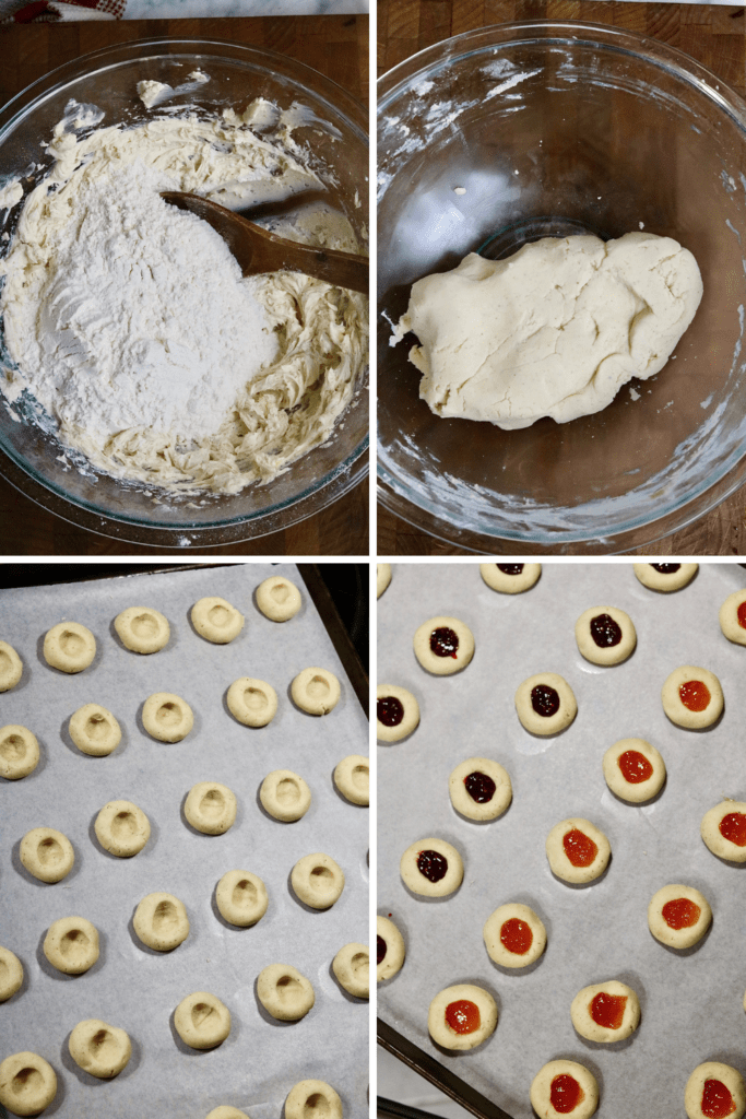 step by step photos how to make vegan thumbprint cookies