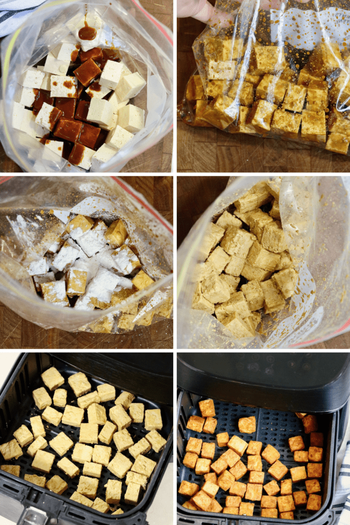 step by step photos how to make air fryer tofu