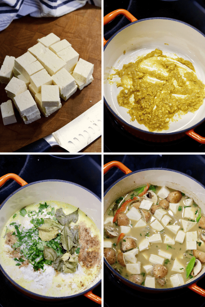 step by step photos how to make tofu thai green curry