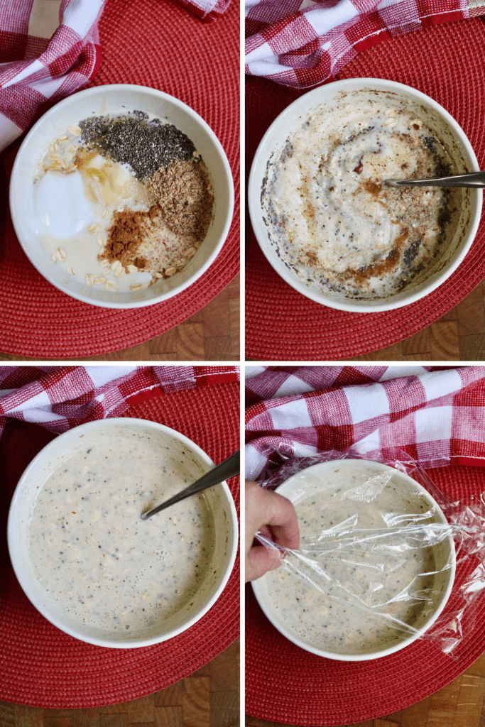 step by step photos how to make apple cinnamon overnight oats