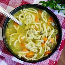 Vegan Chicken Noodle Soup - Keeping the Peas