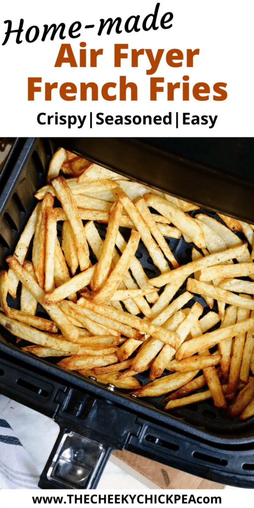 crispy French fries in an air fryer basket