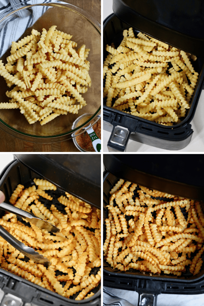 step by step photos how to make frozen french fries in the air fryer