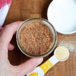 homemade french fry seasoning in a jar