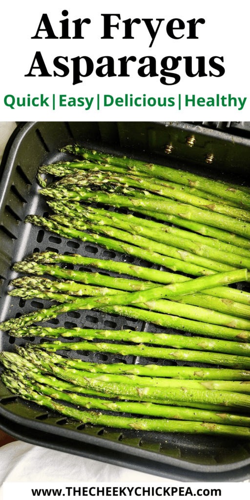 asparagus cooked in an air fryer basket