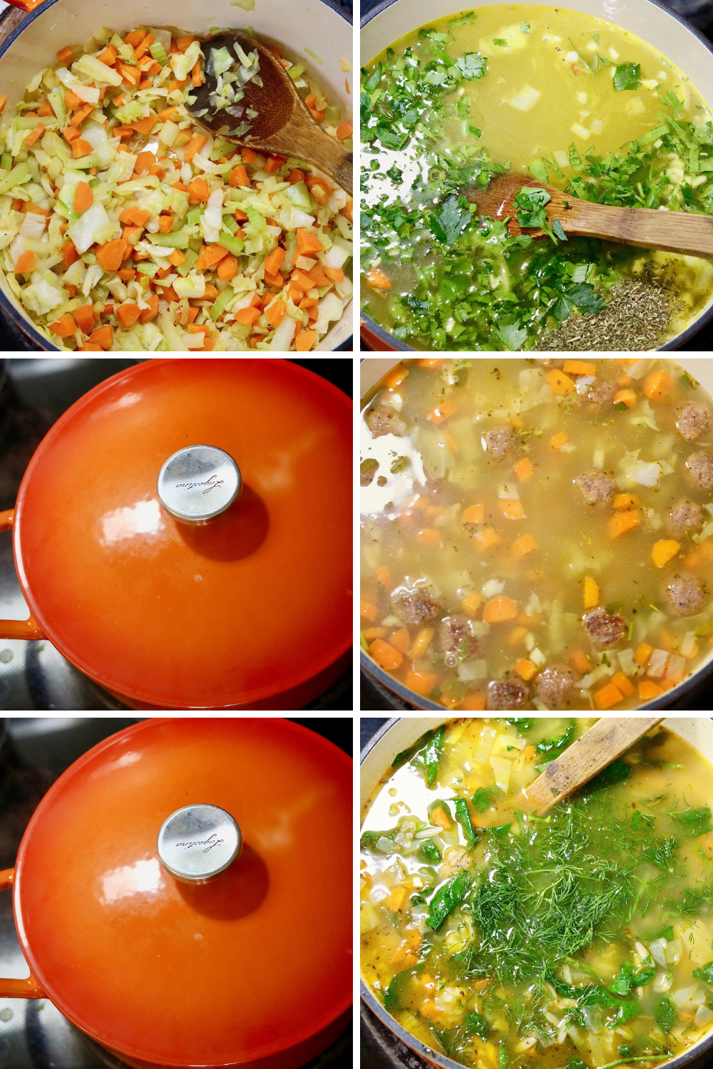 step by step photos how to make vegan Italian wedding soup