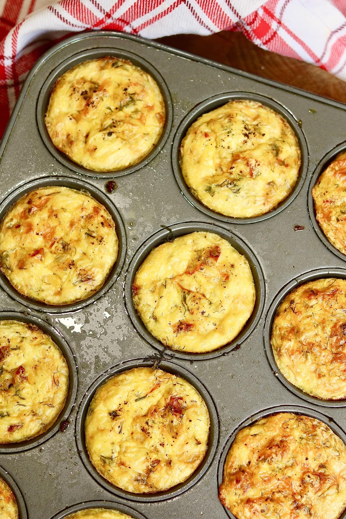 vegan just egg bites cooked in muffin tins