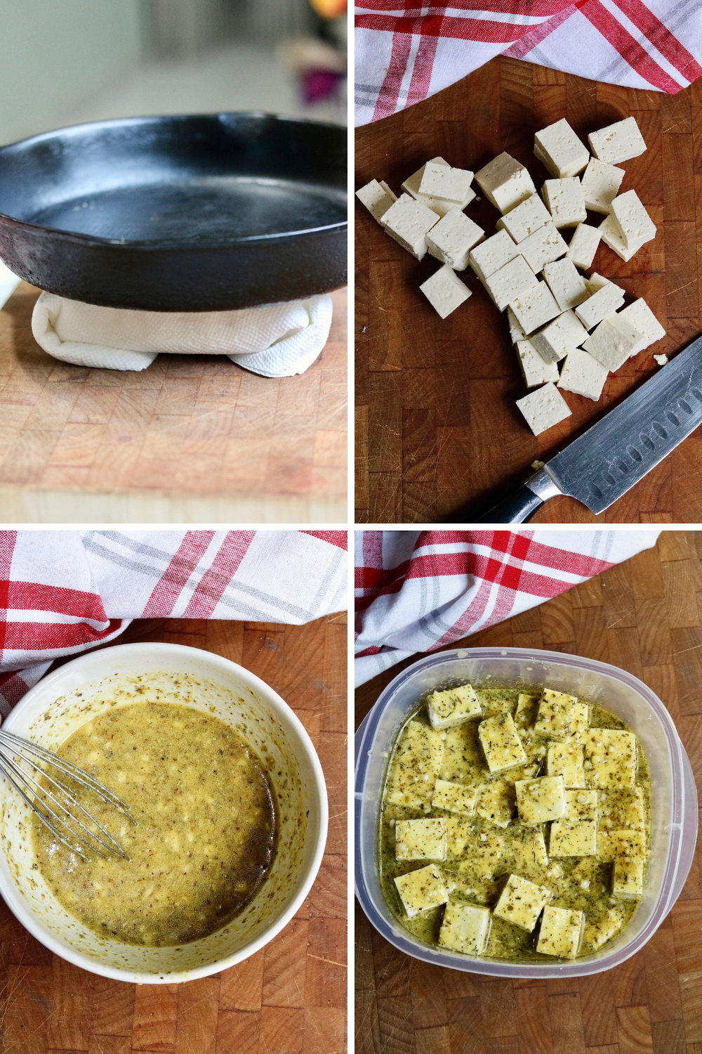 step by step photos how to make vegan tofu feta cheese