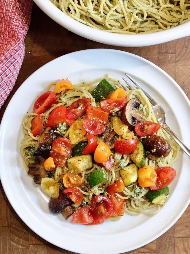 Pesto Pasta with Cherry Tomatoes