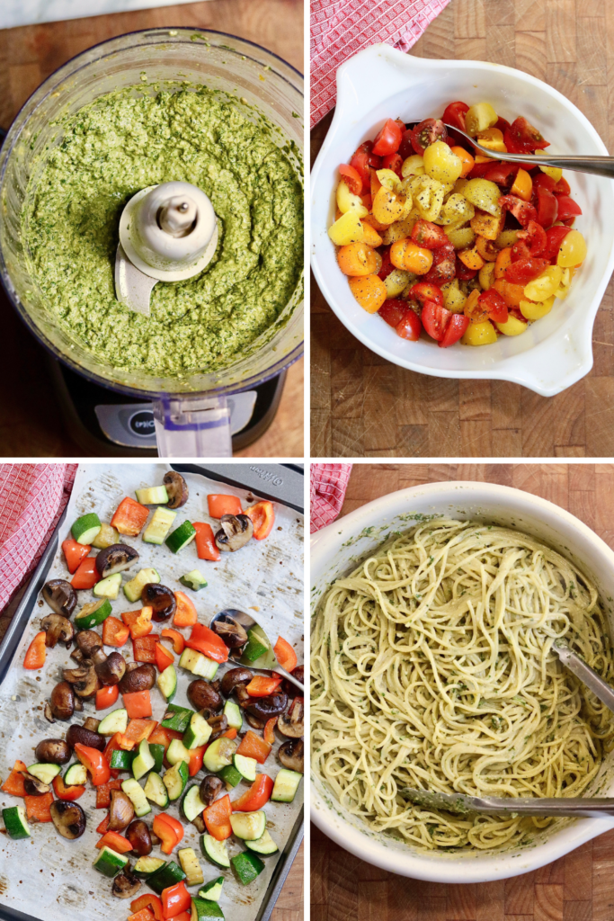 step by step photos how to make pesto pasta