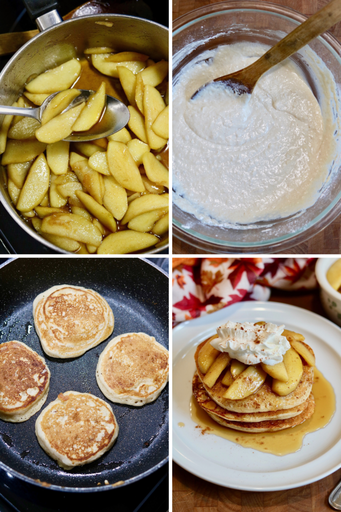 step by step photos how to make vegan apple cinnamon pancakes