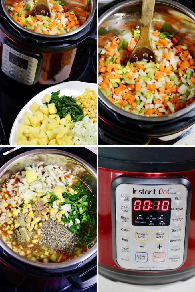 step by step photos how to make instant pot vegetable soup