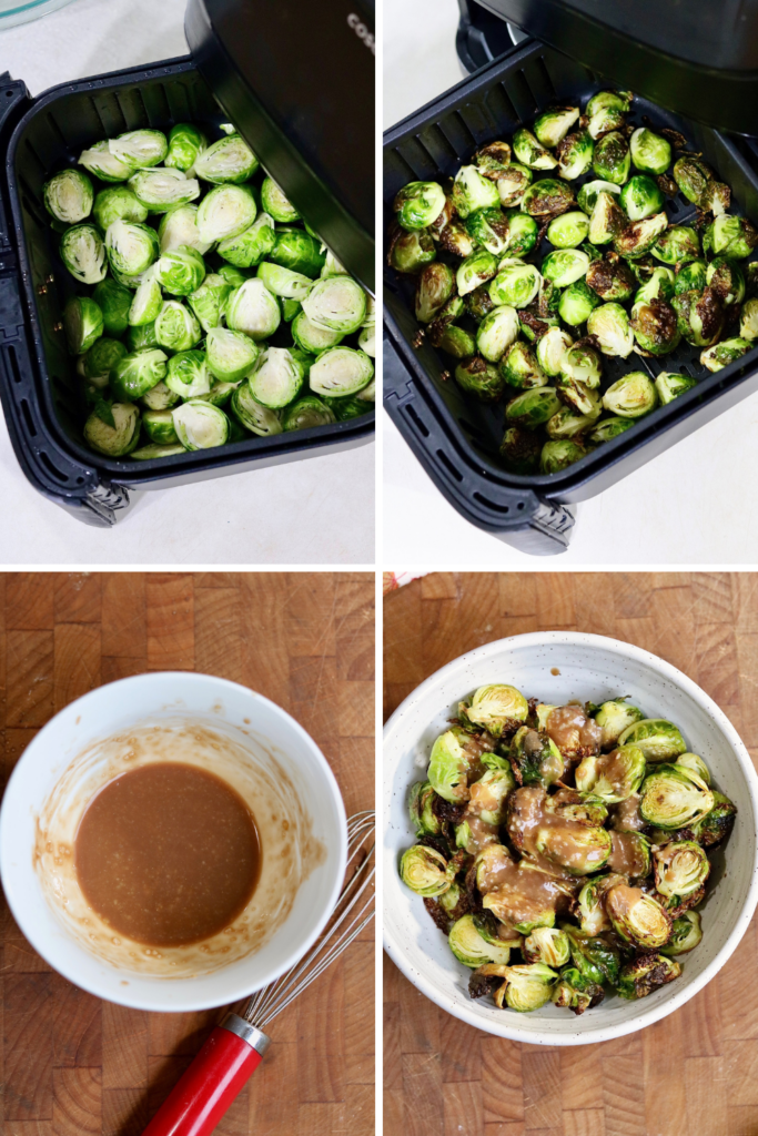 step by step photos how to make air fryer Brussels sprouts