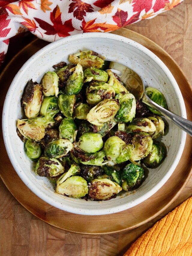 Air Fryer Brussels Sprouts with Balsamic Miso Glaze