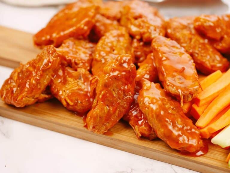 Jackfruit Vegan Wings in Buffalo Sauce The Cheeky Chickpea