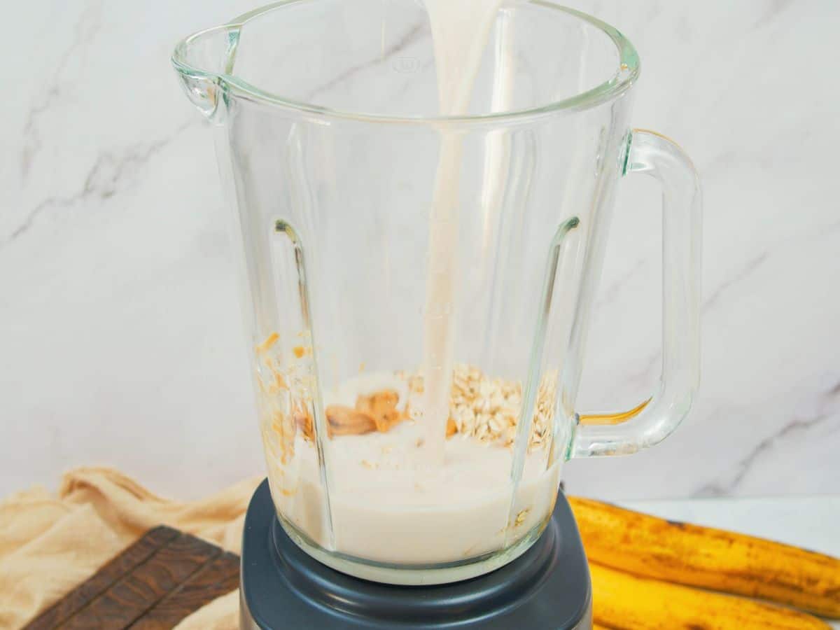 blender with oats and milk