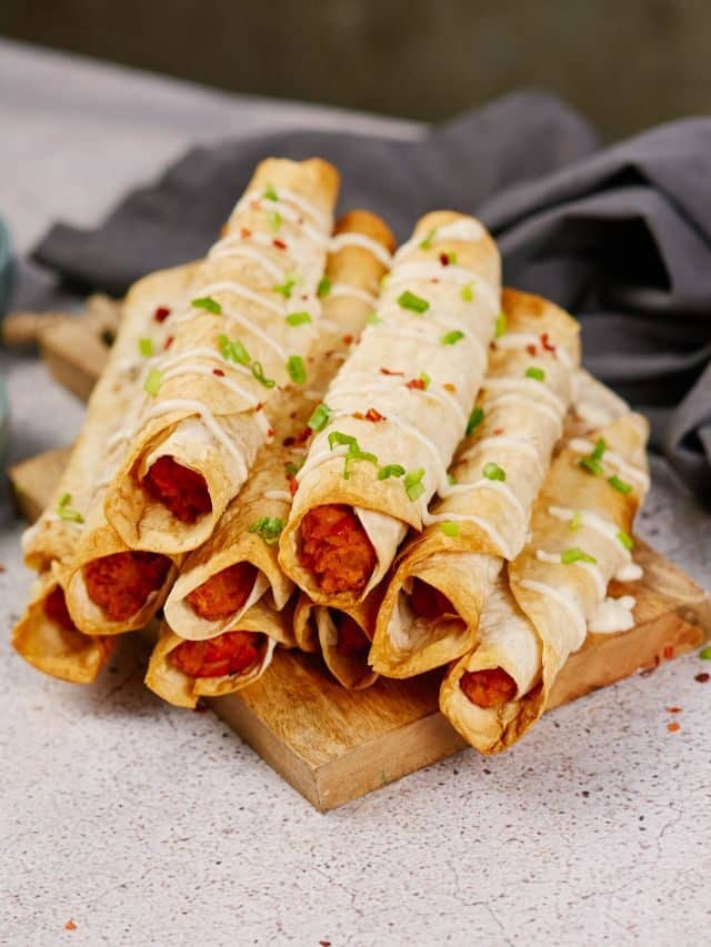Buffalo Chickpea Taquitos | Vegan Recipe