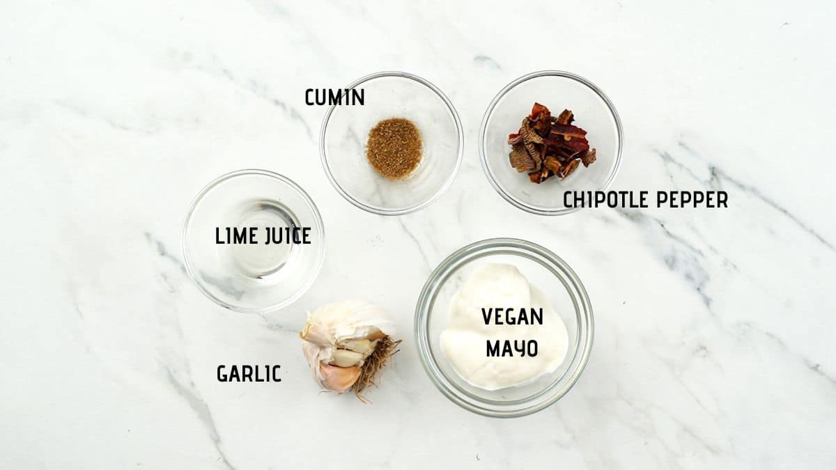 marble table holding ingredients for recipe with names